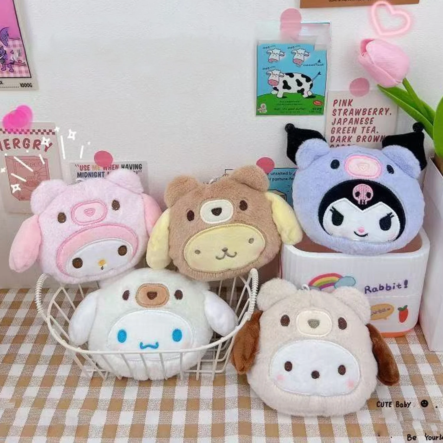 Lip Balm - Porte-monnaie en peluche, pendentif, câble de