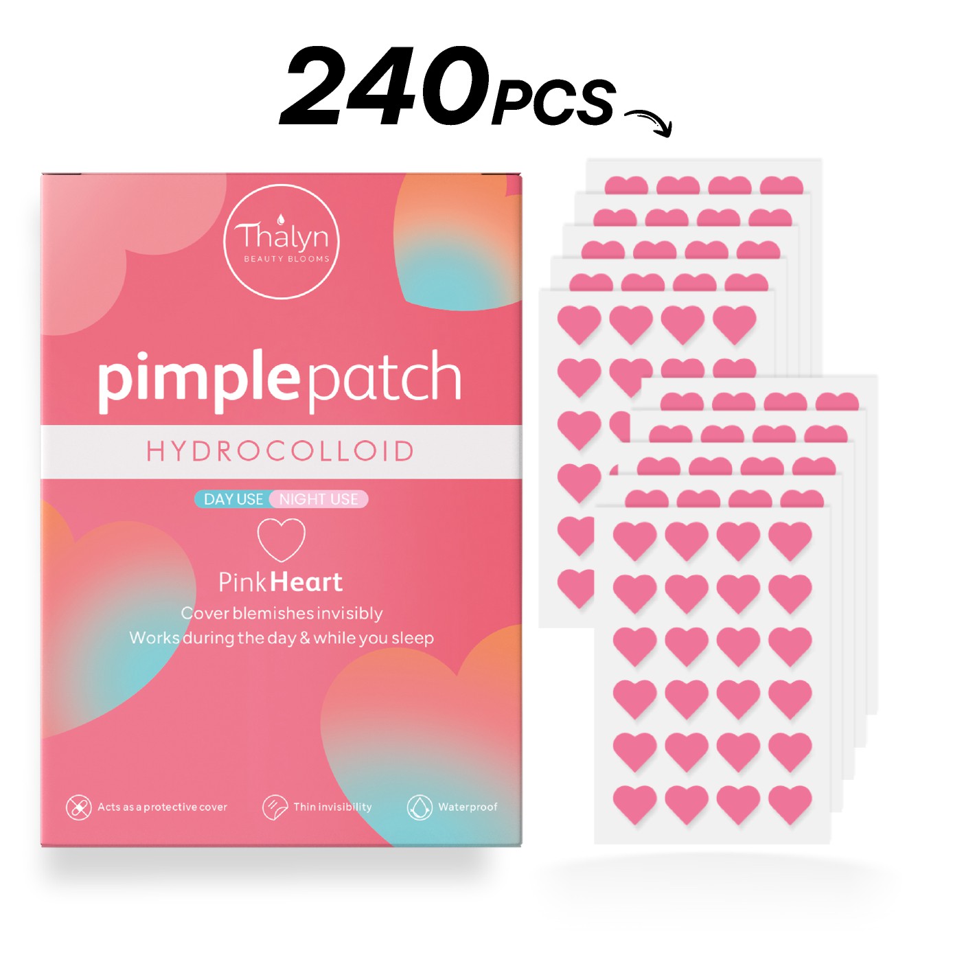 240 Patchs Cœur Rose pour Bout - Skincare China avis et prix